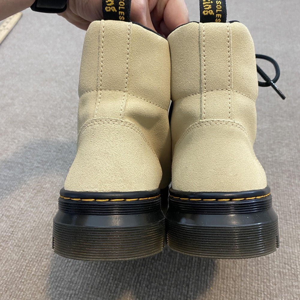 Dr. Martens Combs W Boots Womens Size 8 Beige Synthetic Ankle Combat Lace Up Y2K - Picture 7 of 10